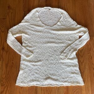 Free People Moonbeam Sweater Size Medium Oversized Cream Vneck